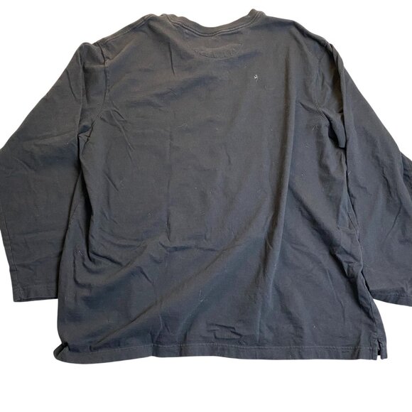 Duluth Mens Henley Shirt 2XL Black Longtail Relaxed Fit Cotton With Flaws Casual - Picture 2 of 15